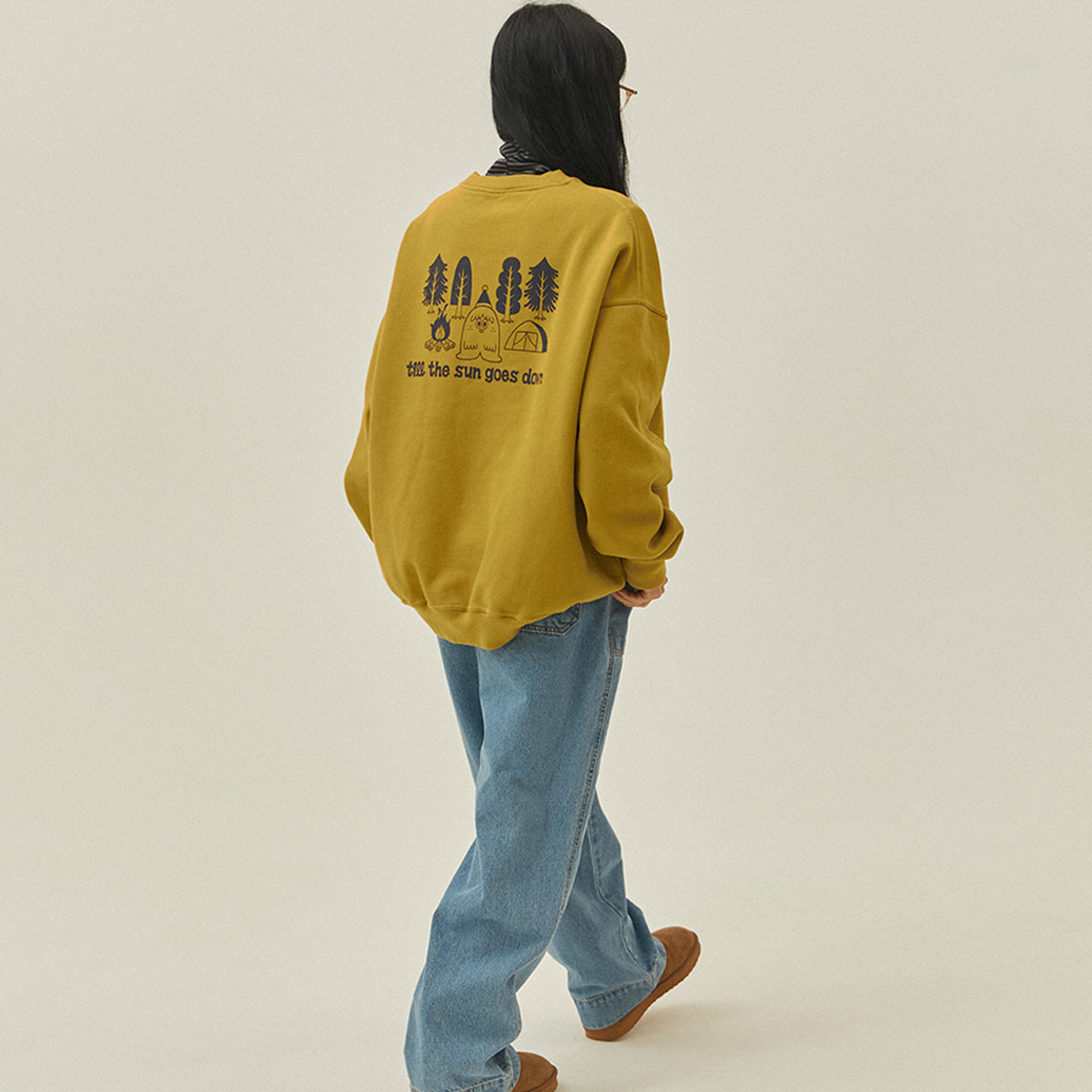 Kappy Yeti Fluff Sweat Shirt Mustard - pam pam 