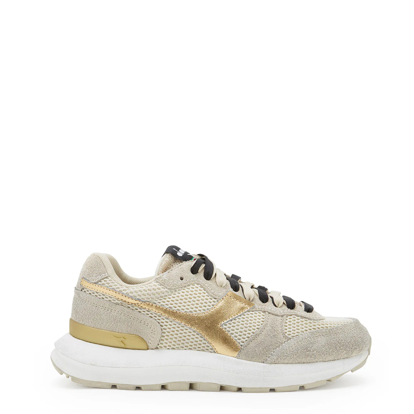 Diadora Women Kmaro 42 Metal Wax Trainers Seedpearl / Oyster Gray