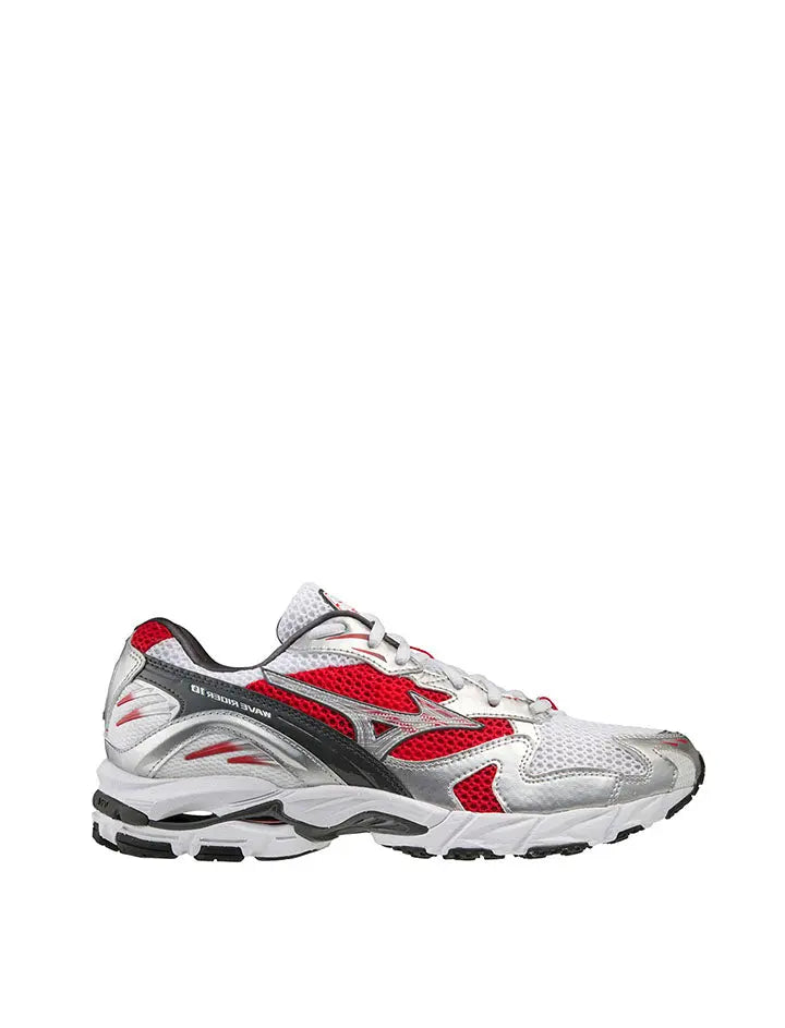 Mizuno Wave Rider 10 Trainers White / Silver / Chinese Red Mizuno