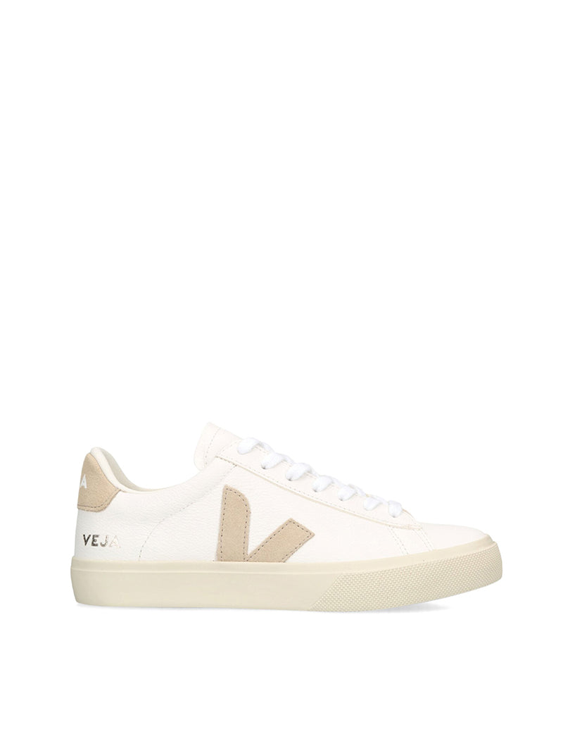 Veja Womens Campo Chromefree Leather Trainer Extra-White Almond - pam pam