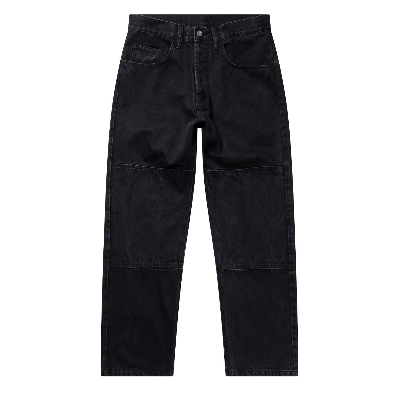 No Problemo Double Knee Denim Pants Black