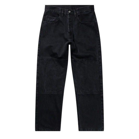No Problemo Double Knee Denim Pants Black