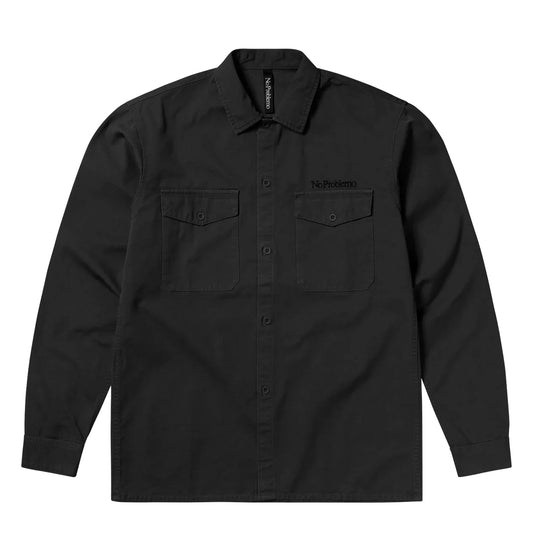 No Problemo Mini Problemo Ripstop L/S Work Shirt Black - pam pam