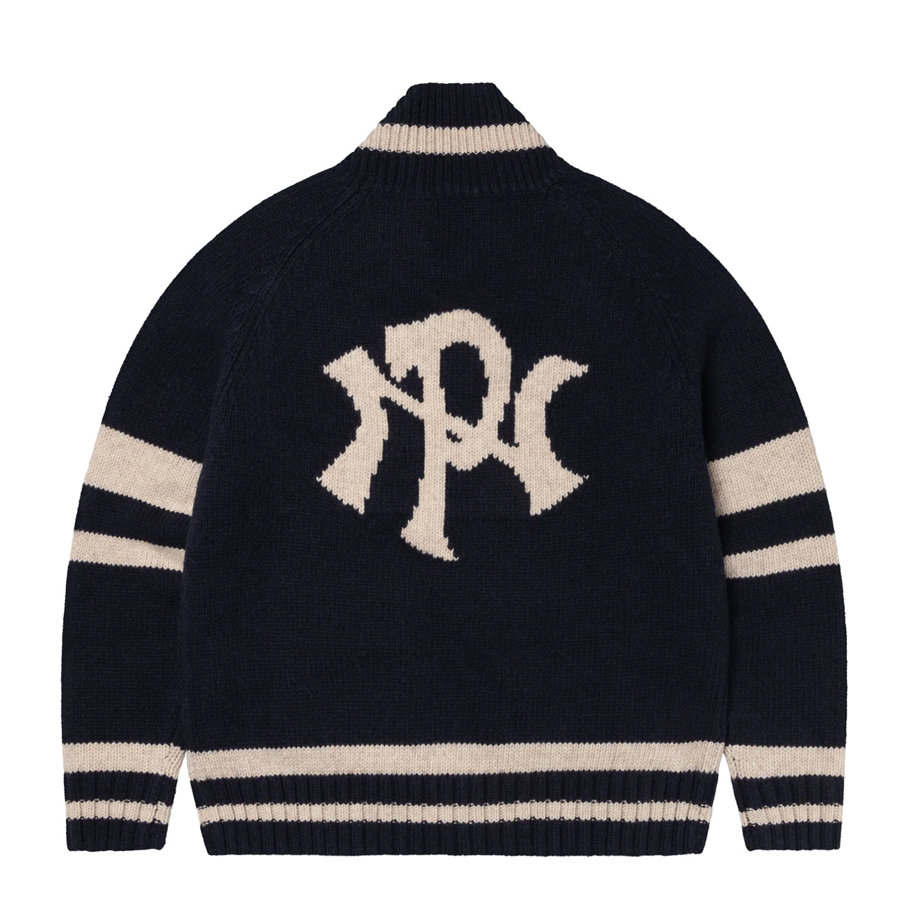 No Problemo NYP Varsity Zip Thru Knit Navy - pam pam 