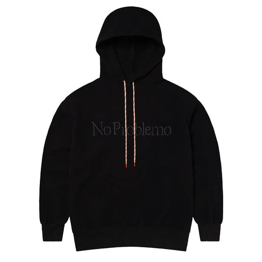 No Problemo Reverse Fleece Hoodie Black - pam pam