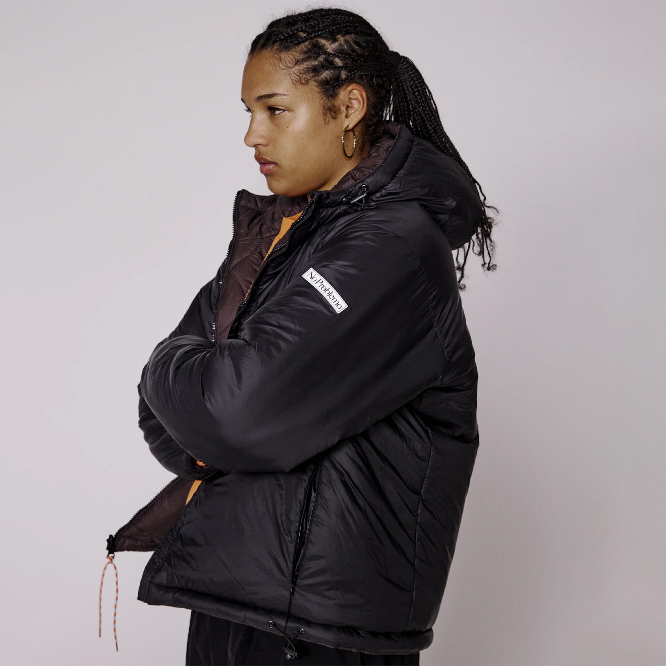 No Problemo Reversible Alien-O Puffer Jacket Black - pam pam 