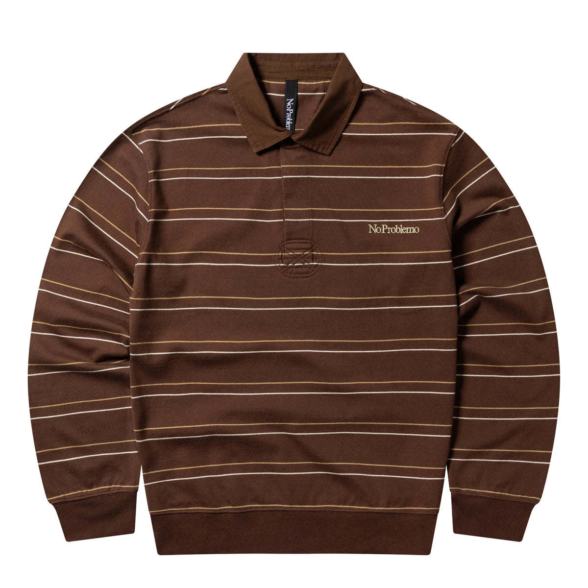 No Problemo Striped L/S Rugby Shirt Brown