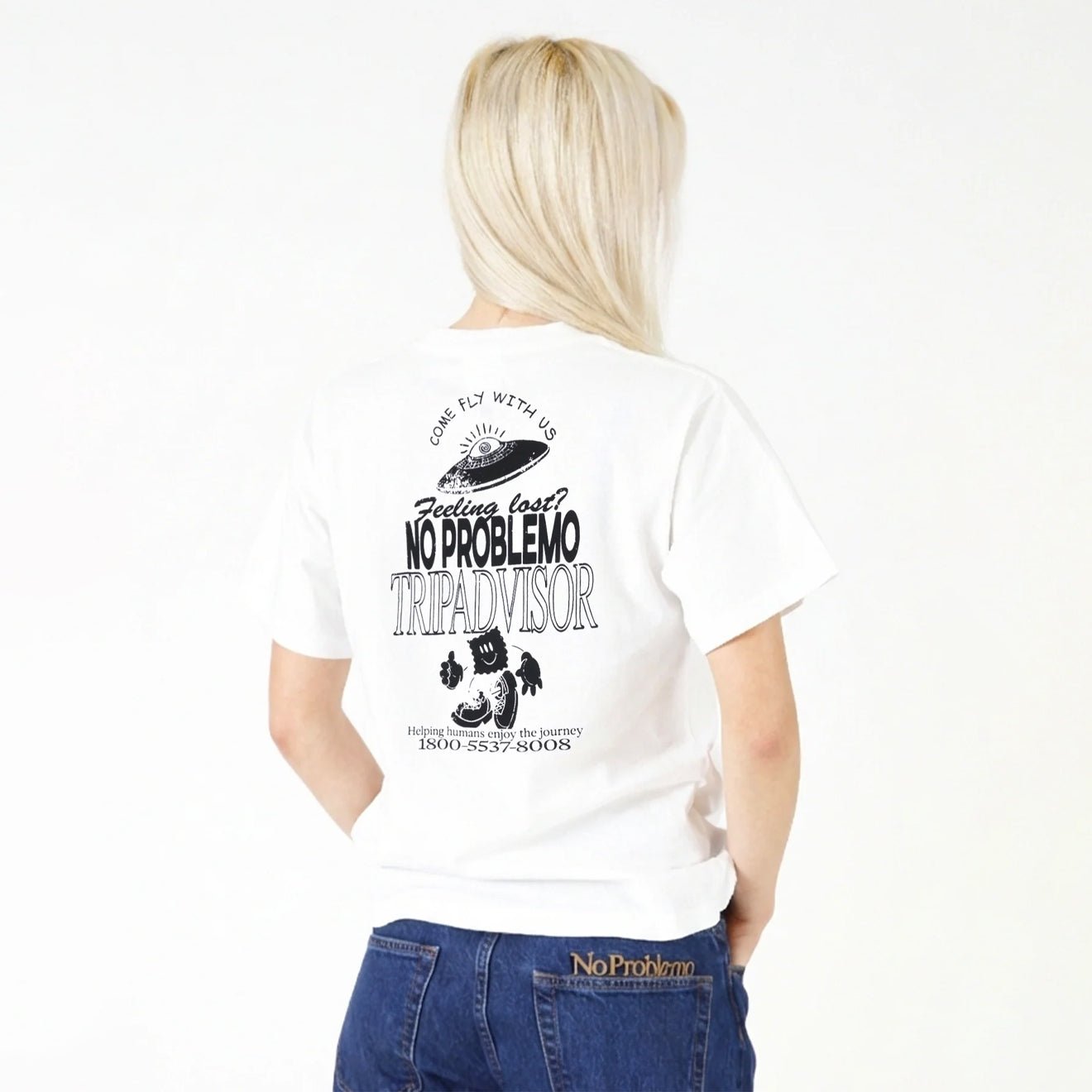 No Problemo Trip Advisor SS Tee White