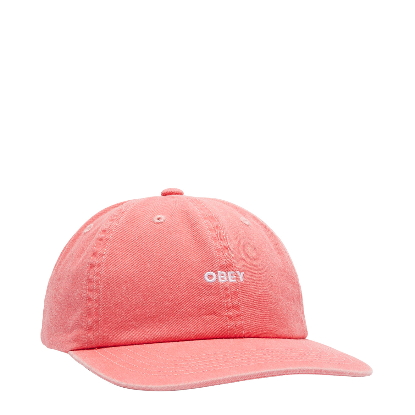 Obey Pigment Lowercase 6 Panel Strapback Pigment Coral