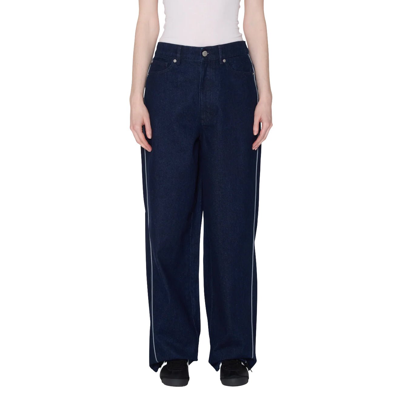 Obey Womens Alloy Piping Denim Jeans Rinse