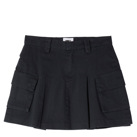 Obey Womens Andrea Cargo Mini Skirt Black