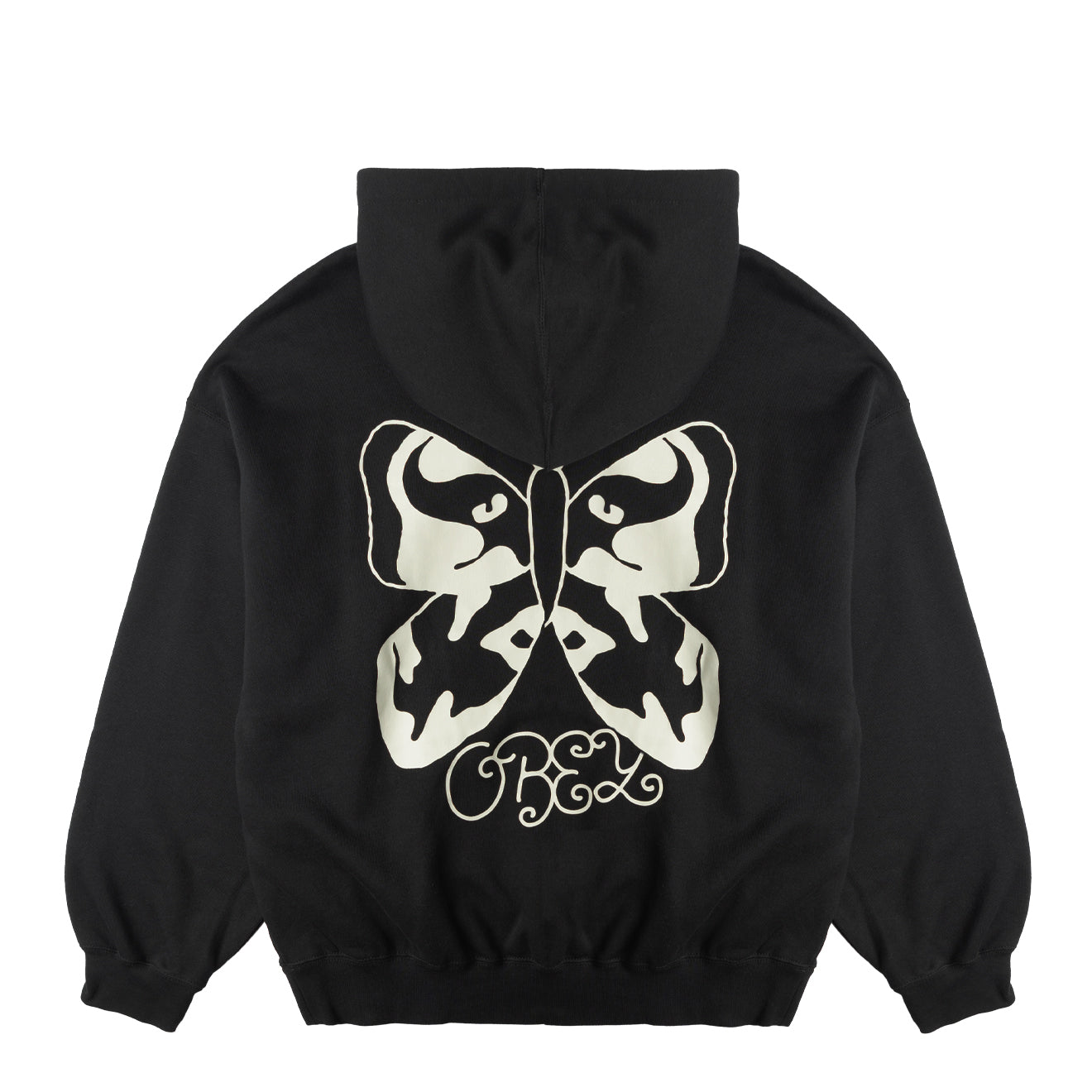 Obey Womens Butterfly Baggy Relaxed Hood Digital Black