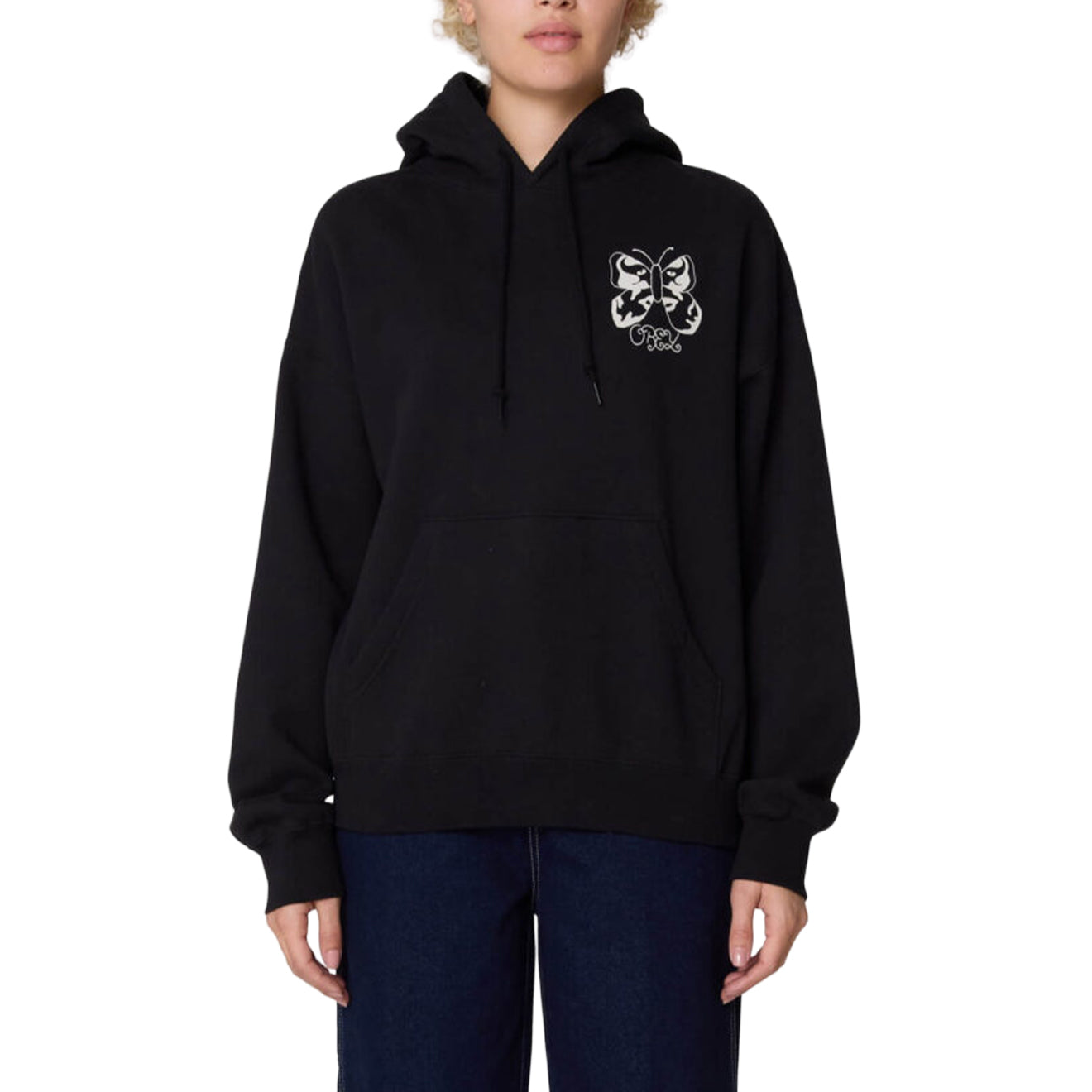 Obey Womens Butterfly Baggy Relaxed Hood Digital Black