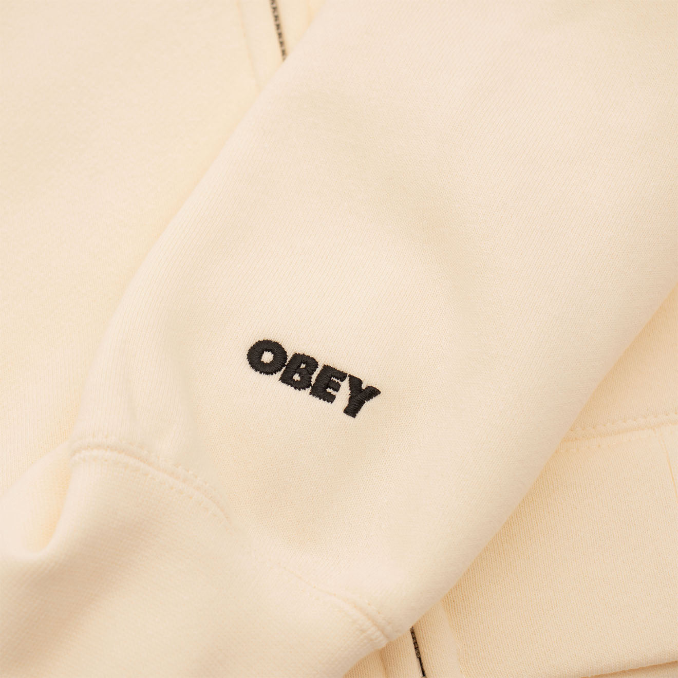 Obey Womens Chalk Writing Zip Hood Unbleached