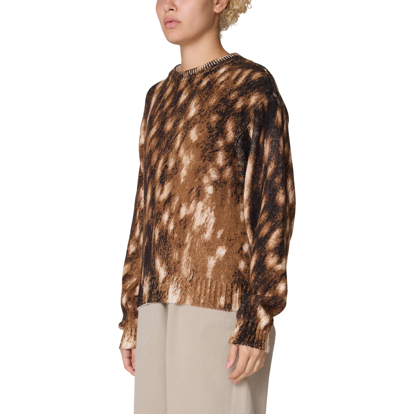 Obey Womens Fawn Crew Sweater Fawn Multi - pam pam 