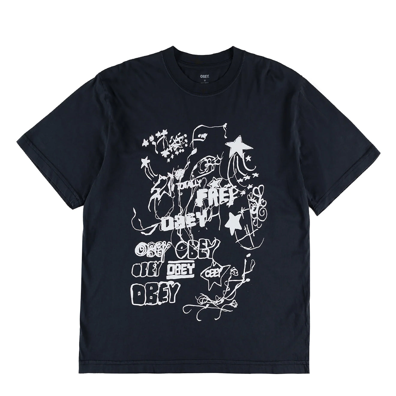 Obey Womens Firework Type Black - pam pam 