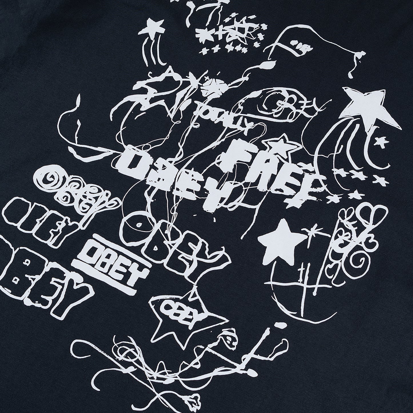 Obey Womens Firework Type Black - pam pam 