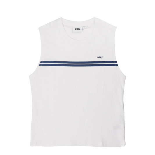 Obey Womens Freya Stripe Tank White