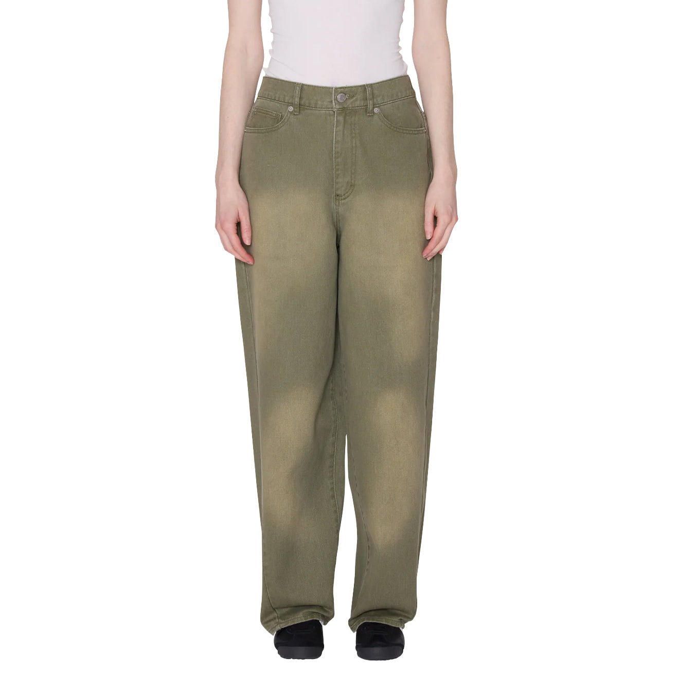 Obey Womens Leah III Baggy Denim Grey Blur Wash