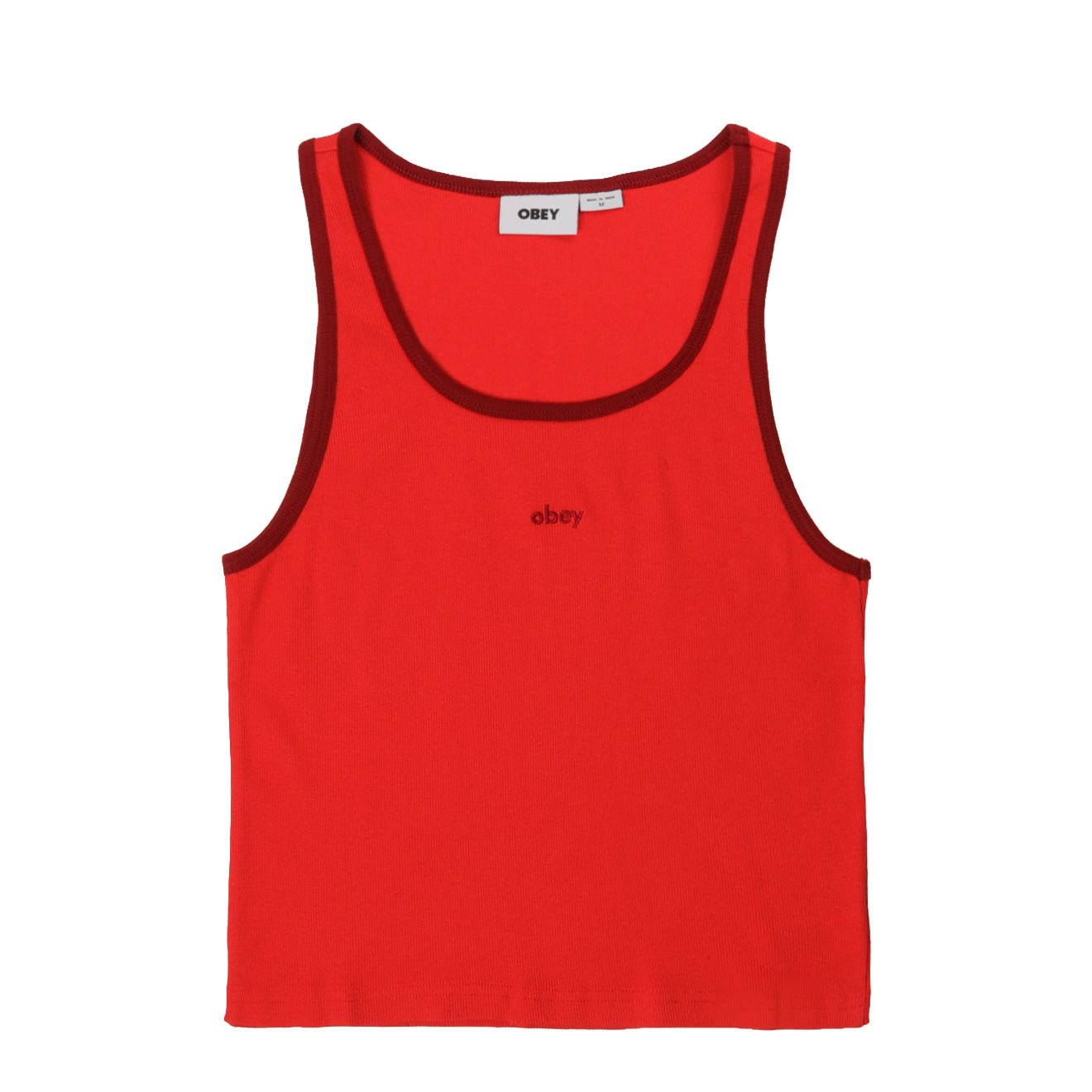Obey Womens Loren Rib Tank Red