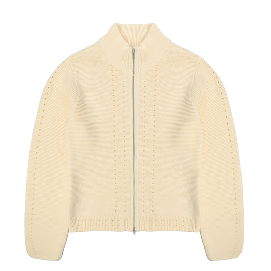 Obey Womens Meredith Mock Zip Sweater Bone