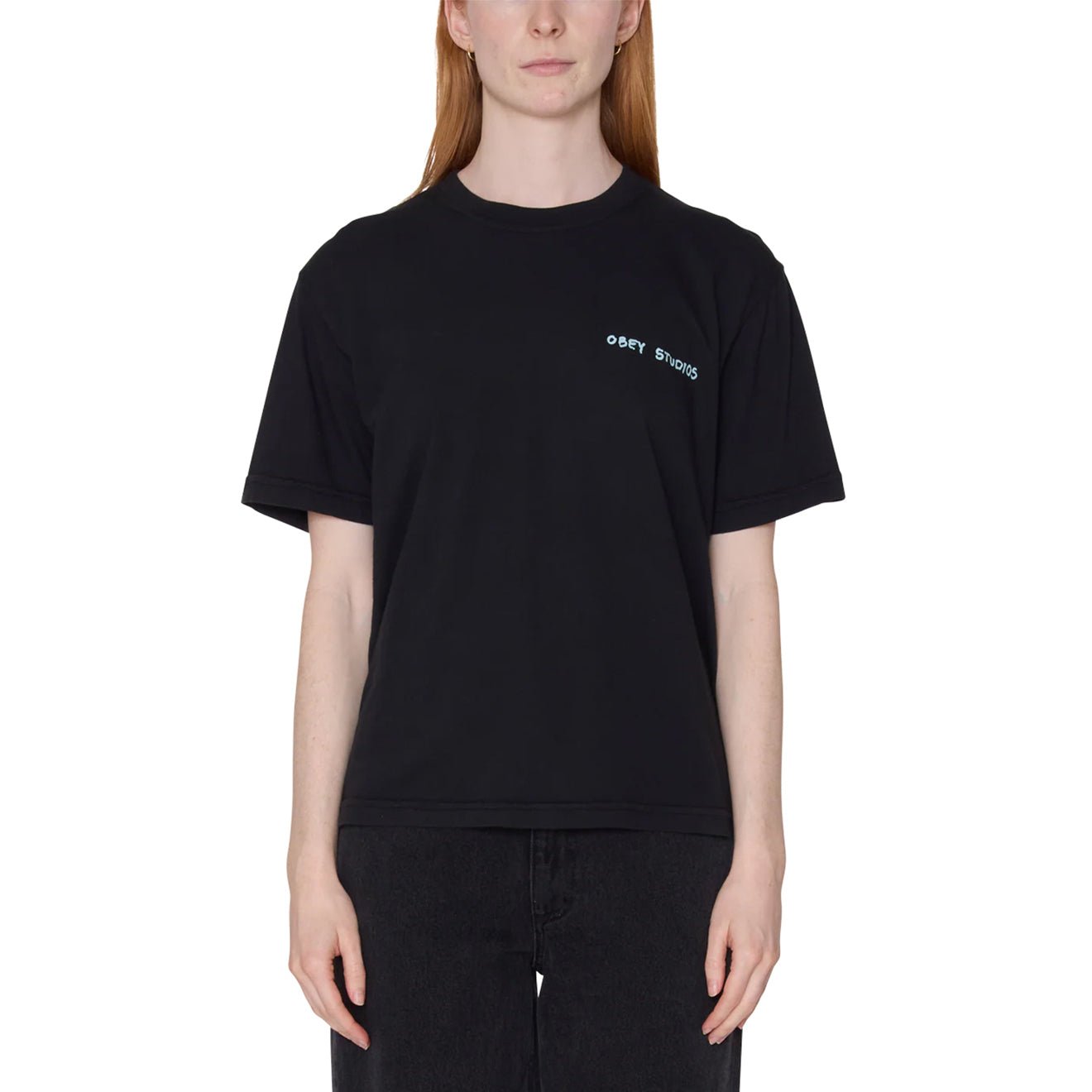 Obey Womens Obey Freedom For All Michelle S/S T-Shirt Digital Black