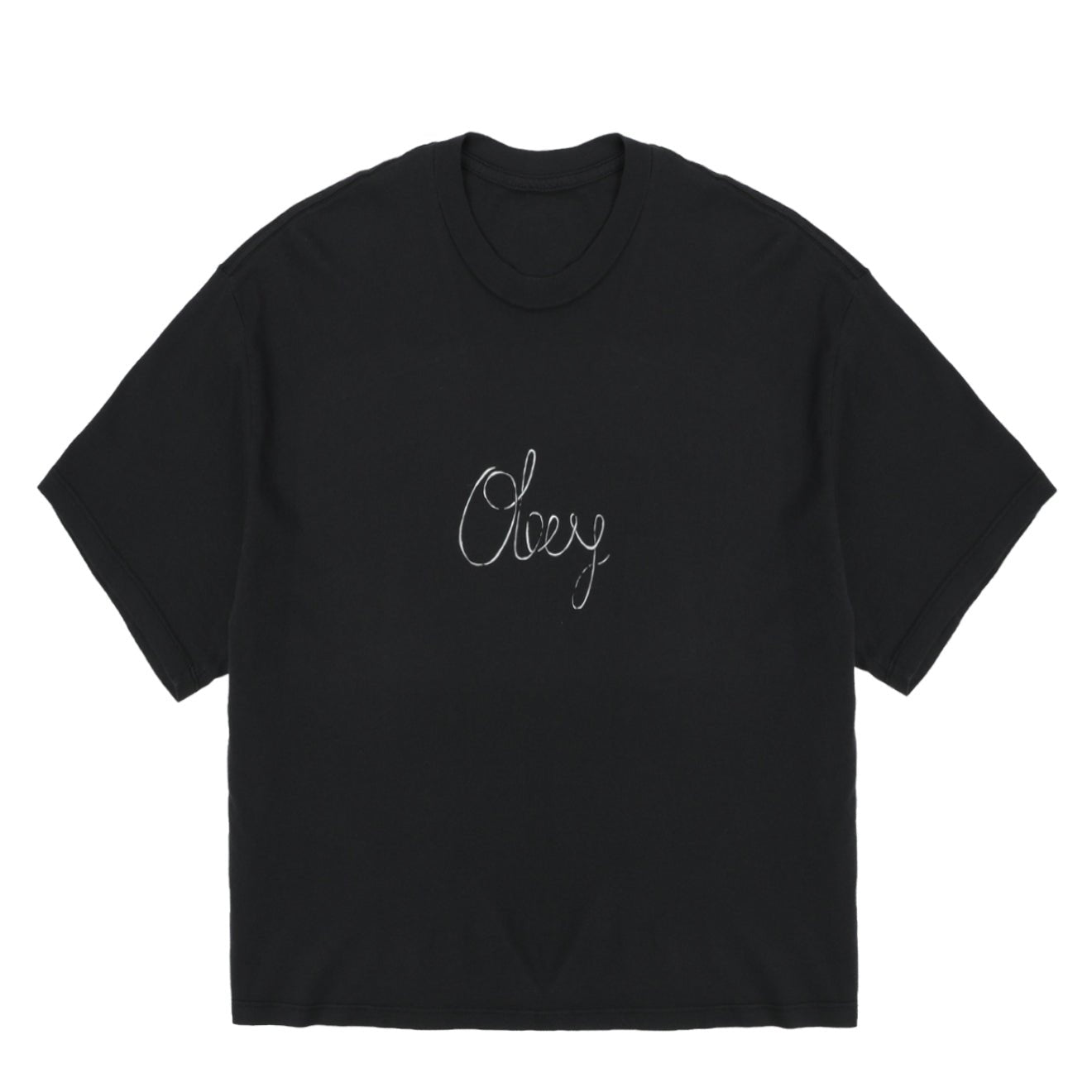 Obey Womens Obey Handwritten S/S T-Shirt Digital Black