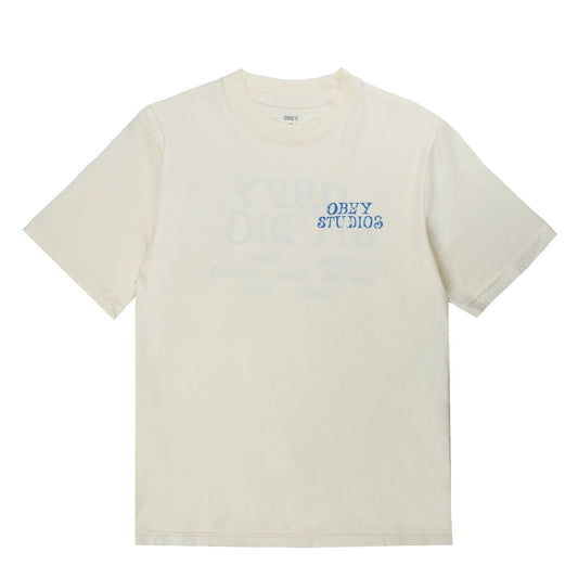 Obey Womens Obey Studio Stamp S/S T-Shirt Unbleached