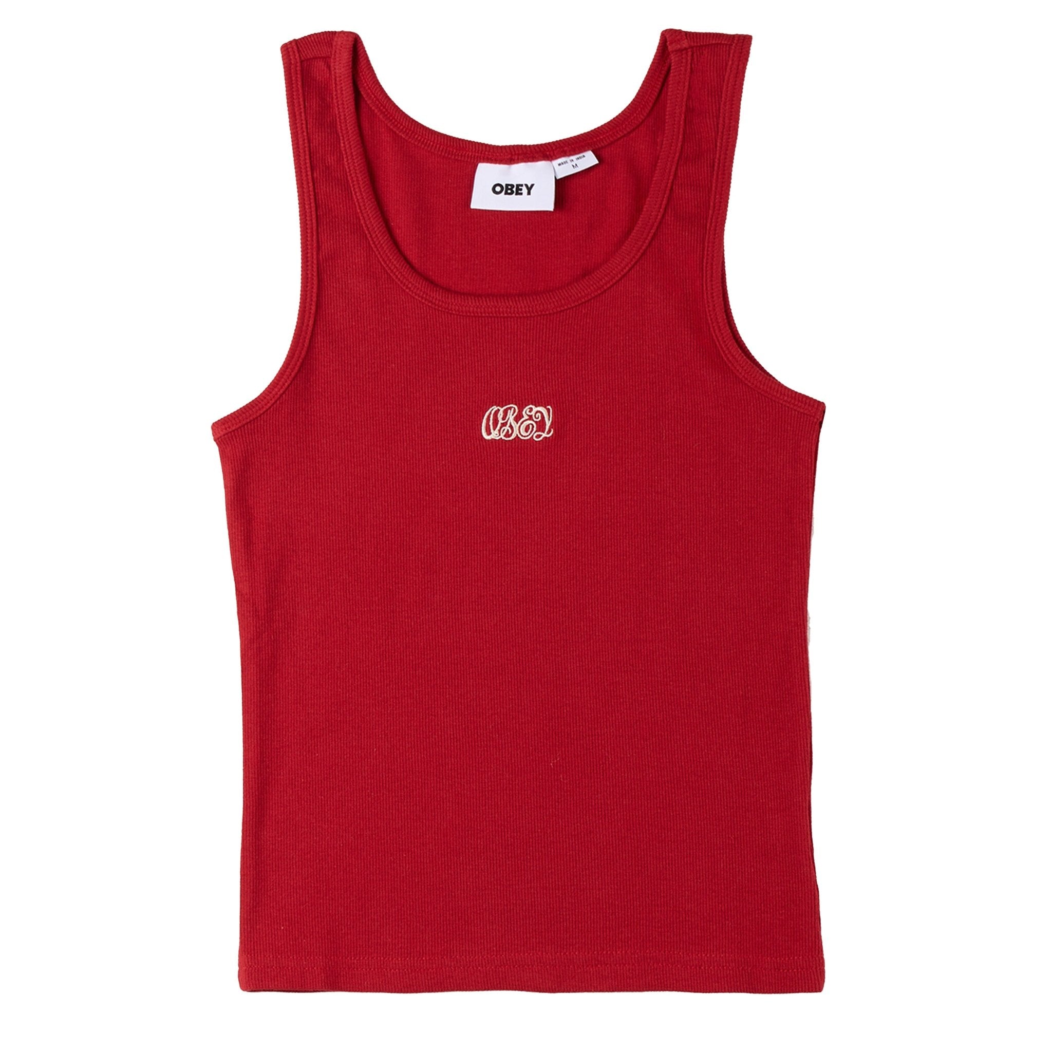Tank Breaking Red Ribbon Obey Womens Ribbon Rib Tank Red | pam pam