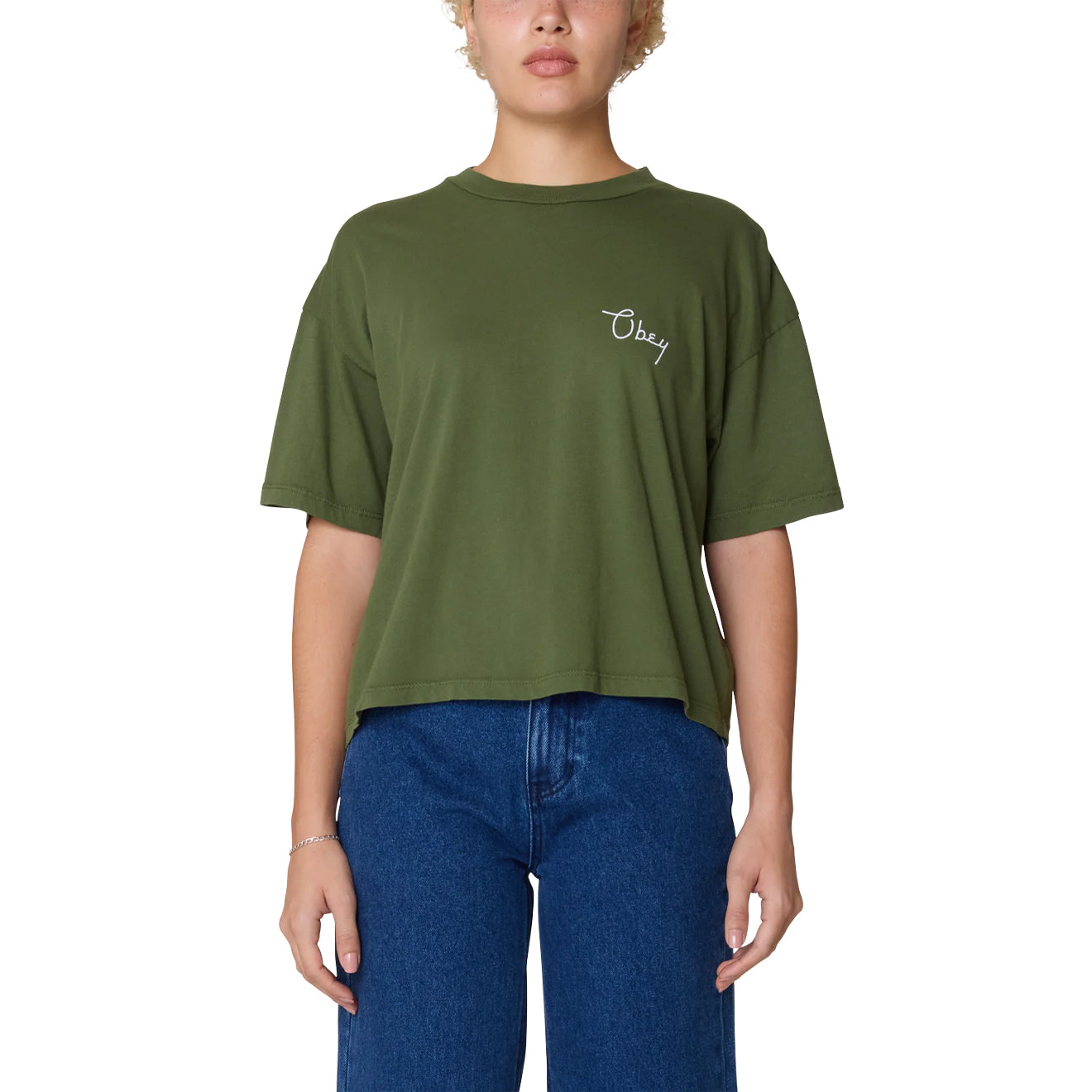 Obey Womens Scripty Cities Bronze Green - pam pam 