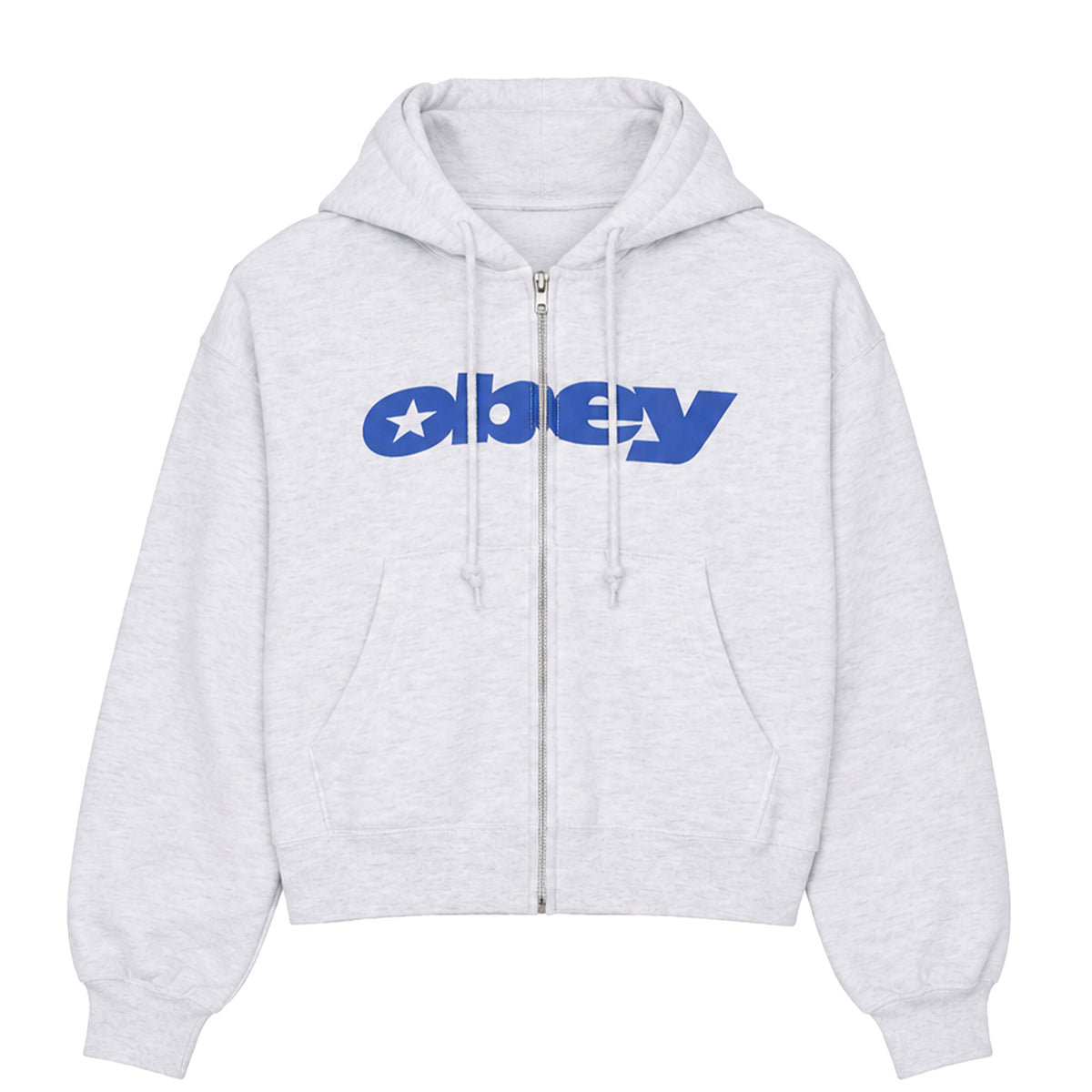 Obey Womens Speed Star Zip Up Ash Heather Grey