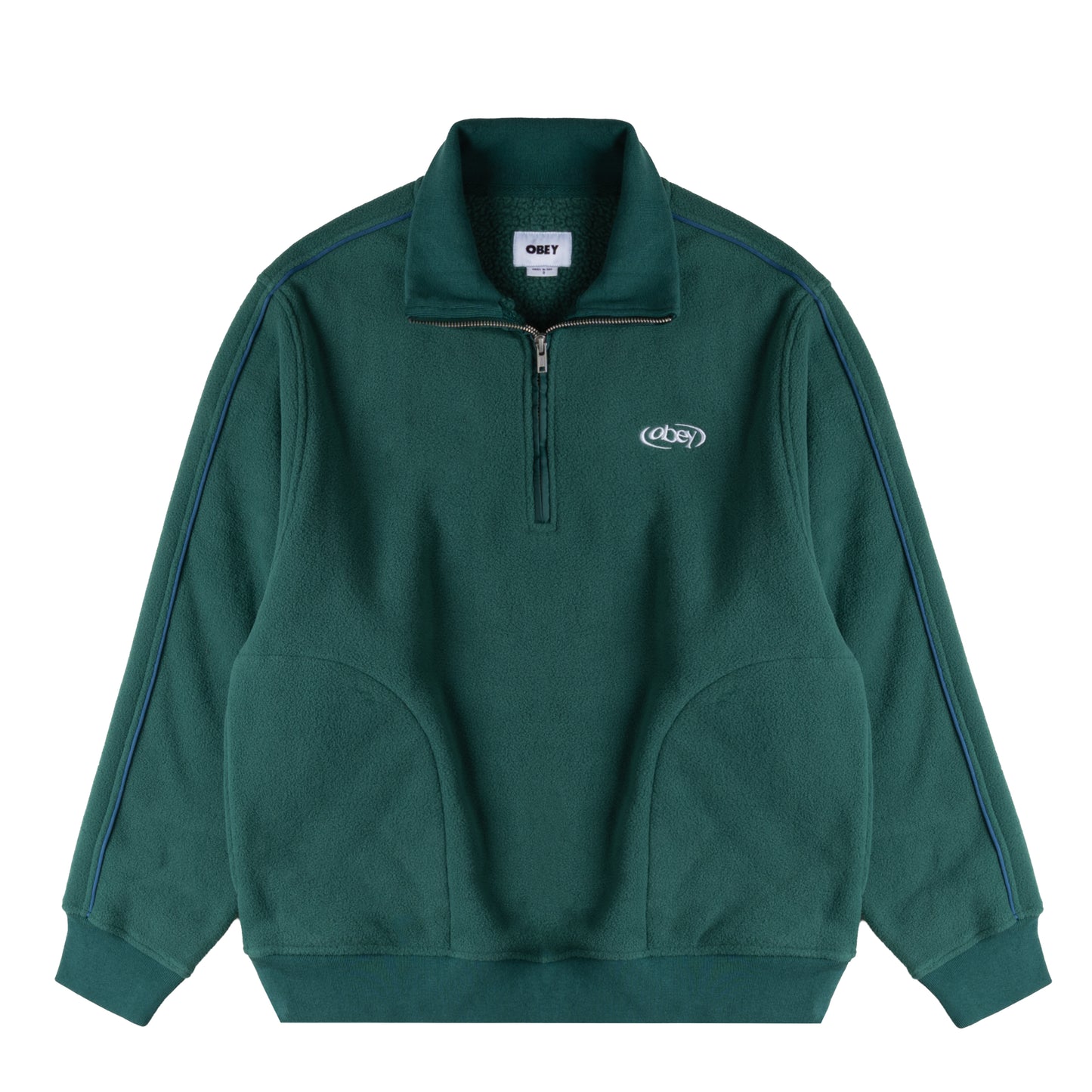 Obey Womens Watts Zip Mock Neck Forest