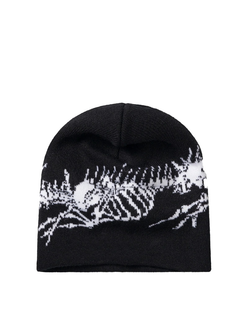 Aries Womens Dragon Skeleton Beanie Black