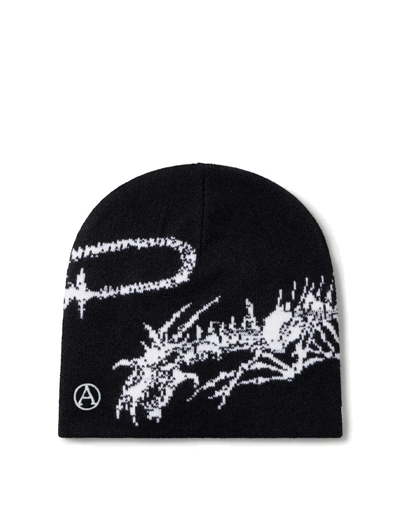 Aries Womens Dragon Skeleton Beanie Black