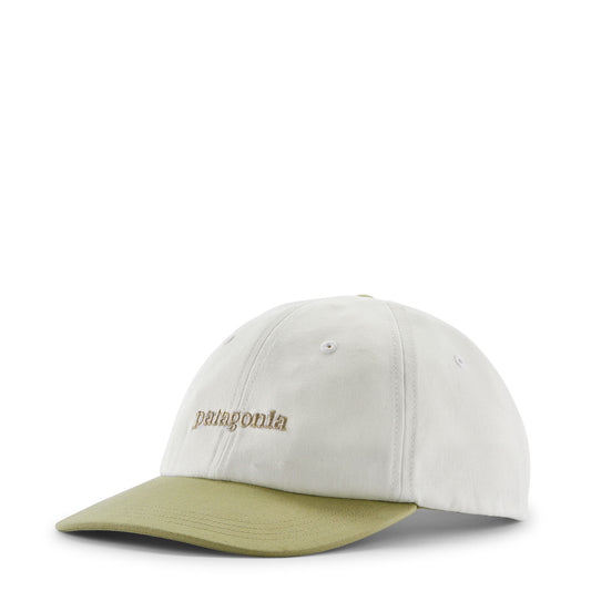 Patagonia Fitz Roy Icon Trad Cap Text Logo Birch White / Gumtree Green - pam pam
