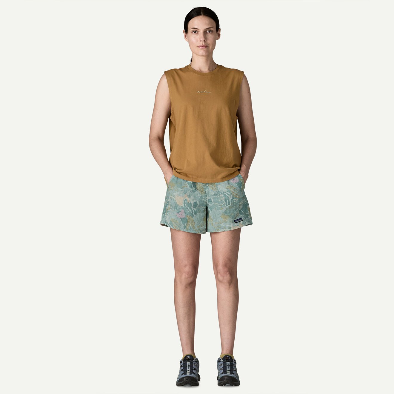 Patagonia Womens Baggies Shorts 5 in. Moon Tripper Virtually Blue