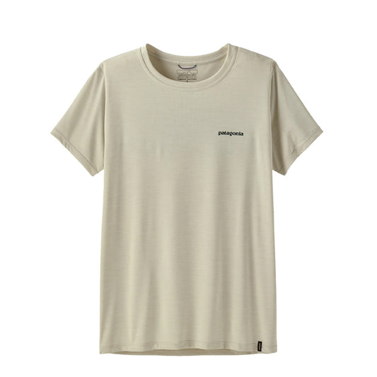 Patagonia Womens Cap Cool Daily Shirt Boardshort Logo Dyno White