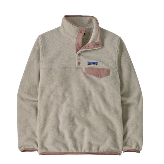 Patagonia Womens Lightweight Synchilla Snap-T Fleece Pullover Oatmeal Heather w/Moonrise Taupe
