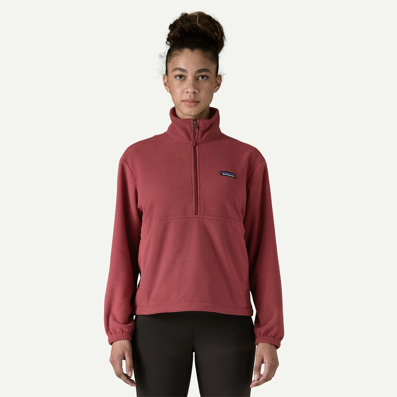 Patagonia Womens Micro D 1/2 Zip Fleece Pullover Sequoia Red - pam pam 