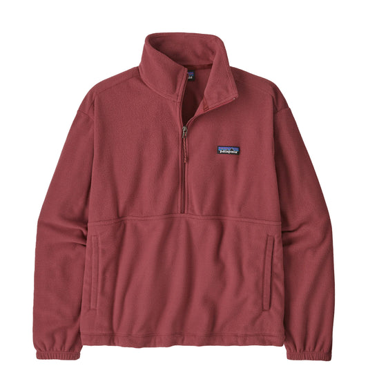 Patagonia Womens Micro D 1/2 Zip Fleece Pullover Sequoia Red - pam pam