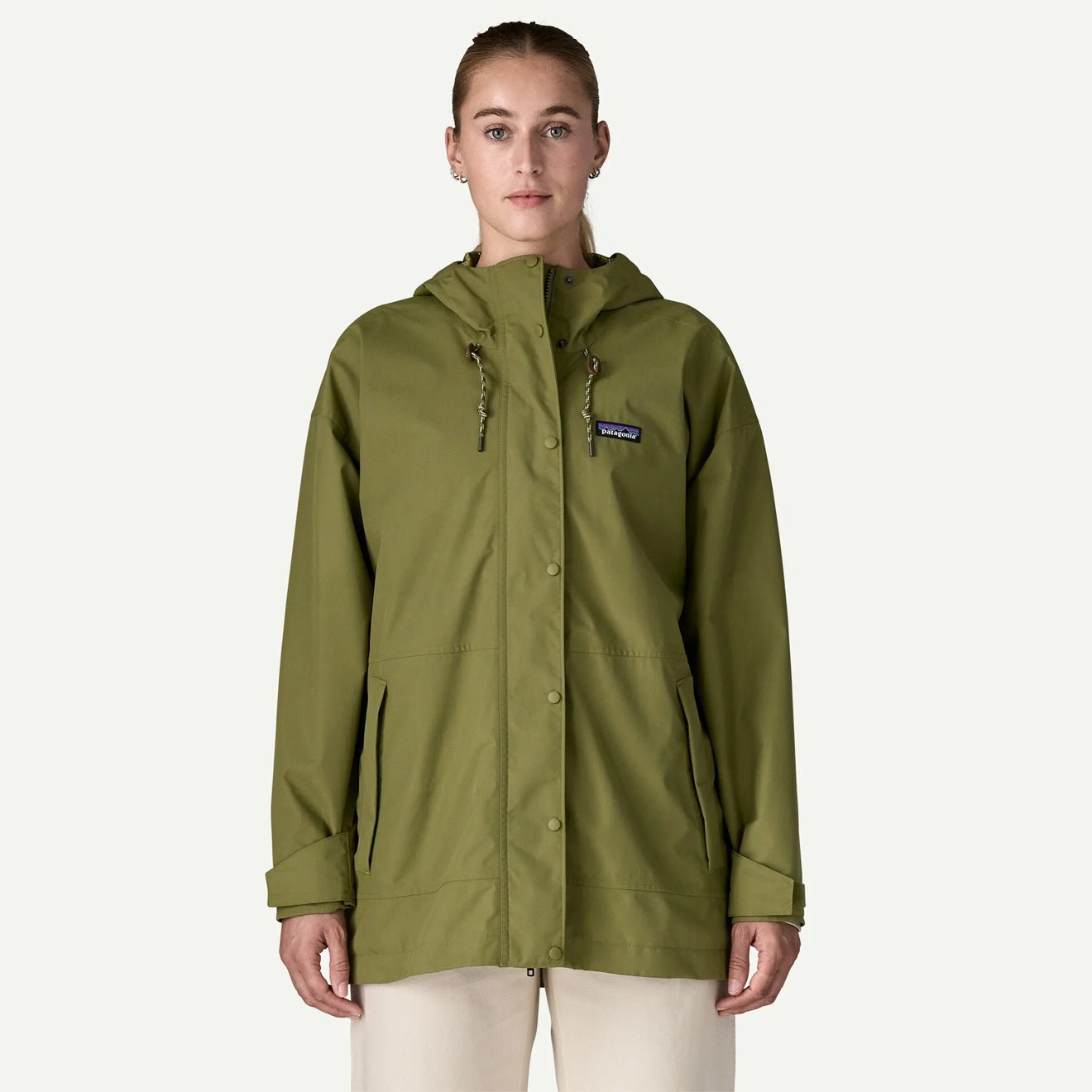 Patagonia Womens Outdoor Everyday Rain Jacket Caper Green