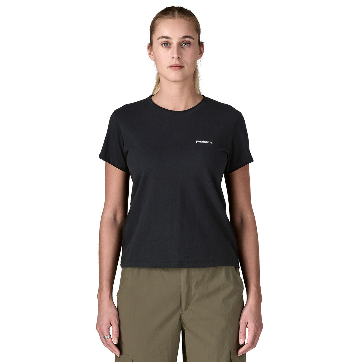 Patagonia Womens P-6 Logo Responsibili-Tee Blue Sage