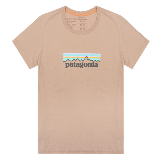 Patagonia Womens Pastel P-6 Logo Organic Crew T-Shirt Pamp Tan