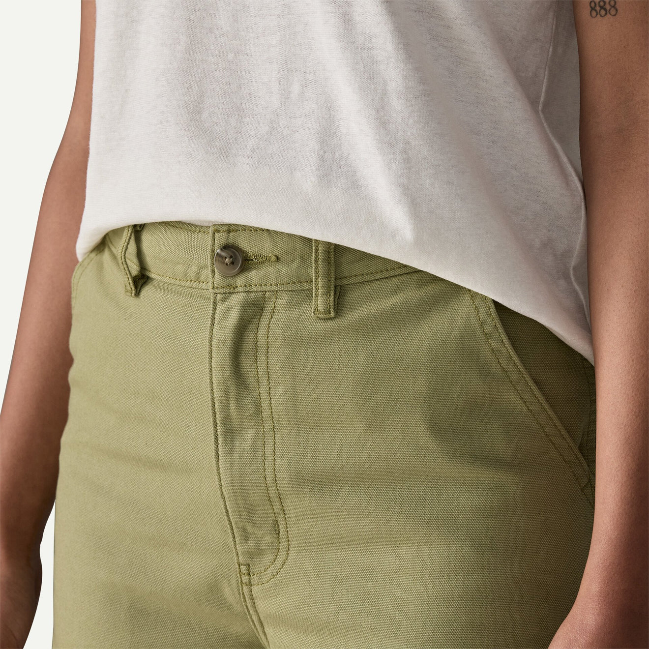 Patagonia Womens Point Reyes Canvas Wide Leg Pants Gumtree Green