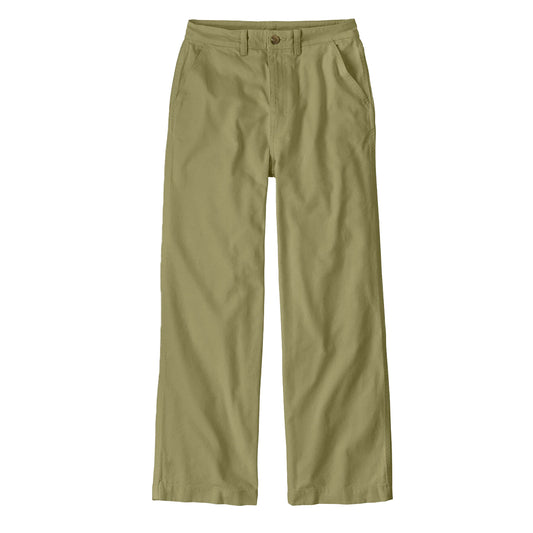 Patagonia Womens Point Reyes Canvas Wide Leg Pants Gumtree Green
