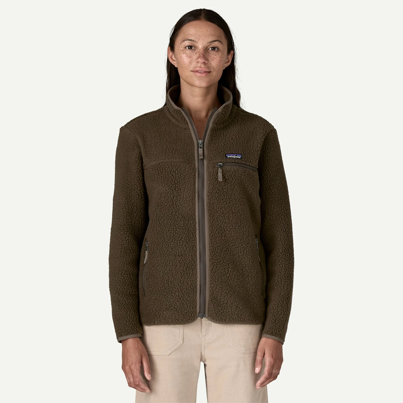 Patagonia Womens Retro Pile Fleece Jacket Otter Brown - pam pam 