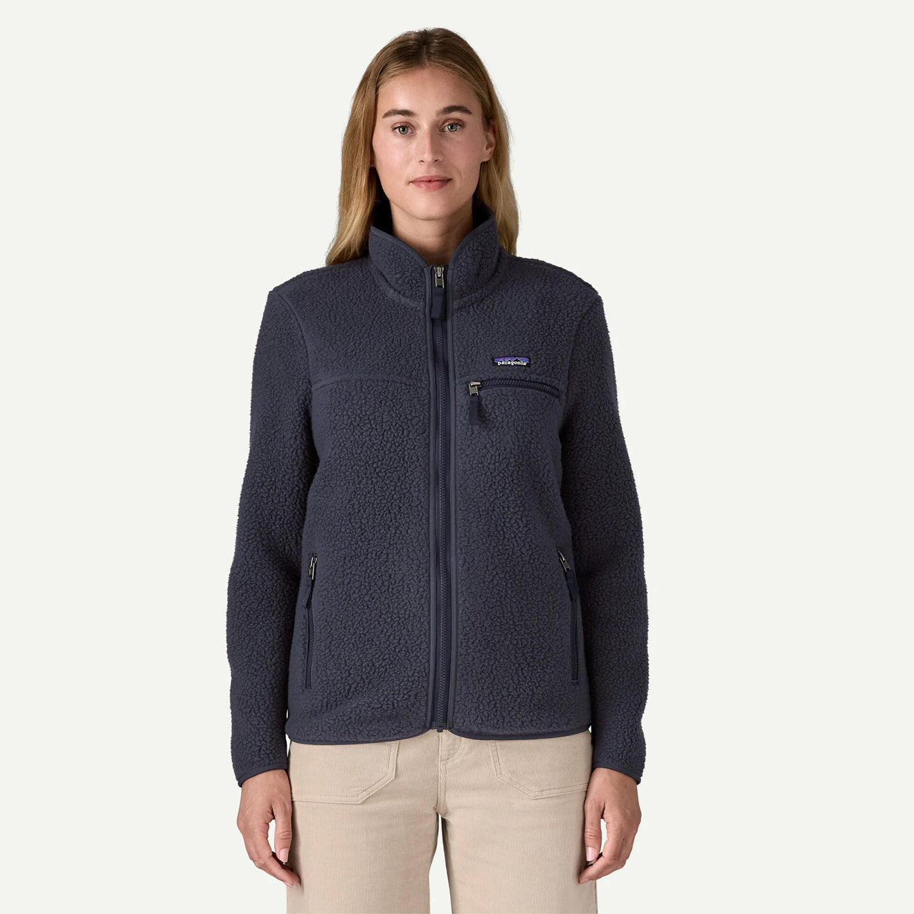 Patagonia Womens Retro Pile Jacket Sunken Blue - pam pam 
