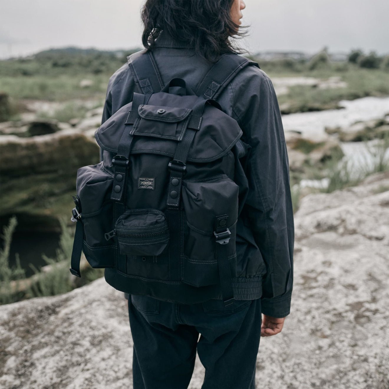 Porter-Yoshida and Co All Alice Pack With Pouches Black - pam pam 