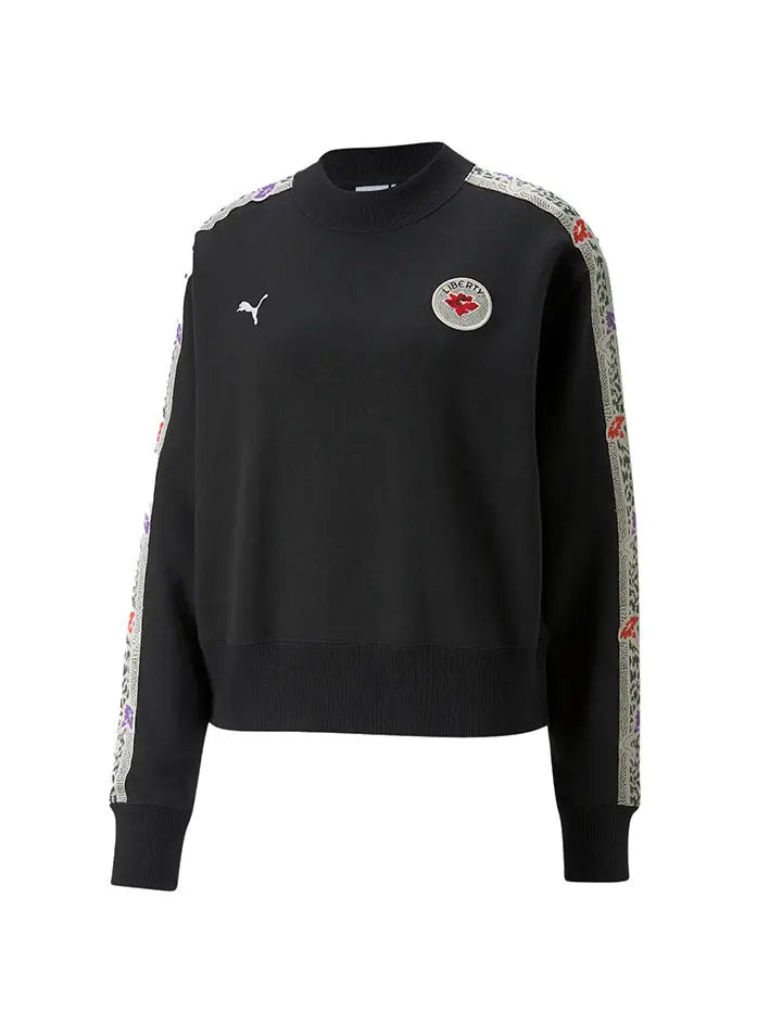 Puma x Liberty Crew Sweat Puma Black Womenswear pam pam