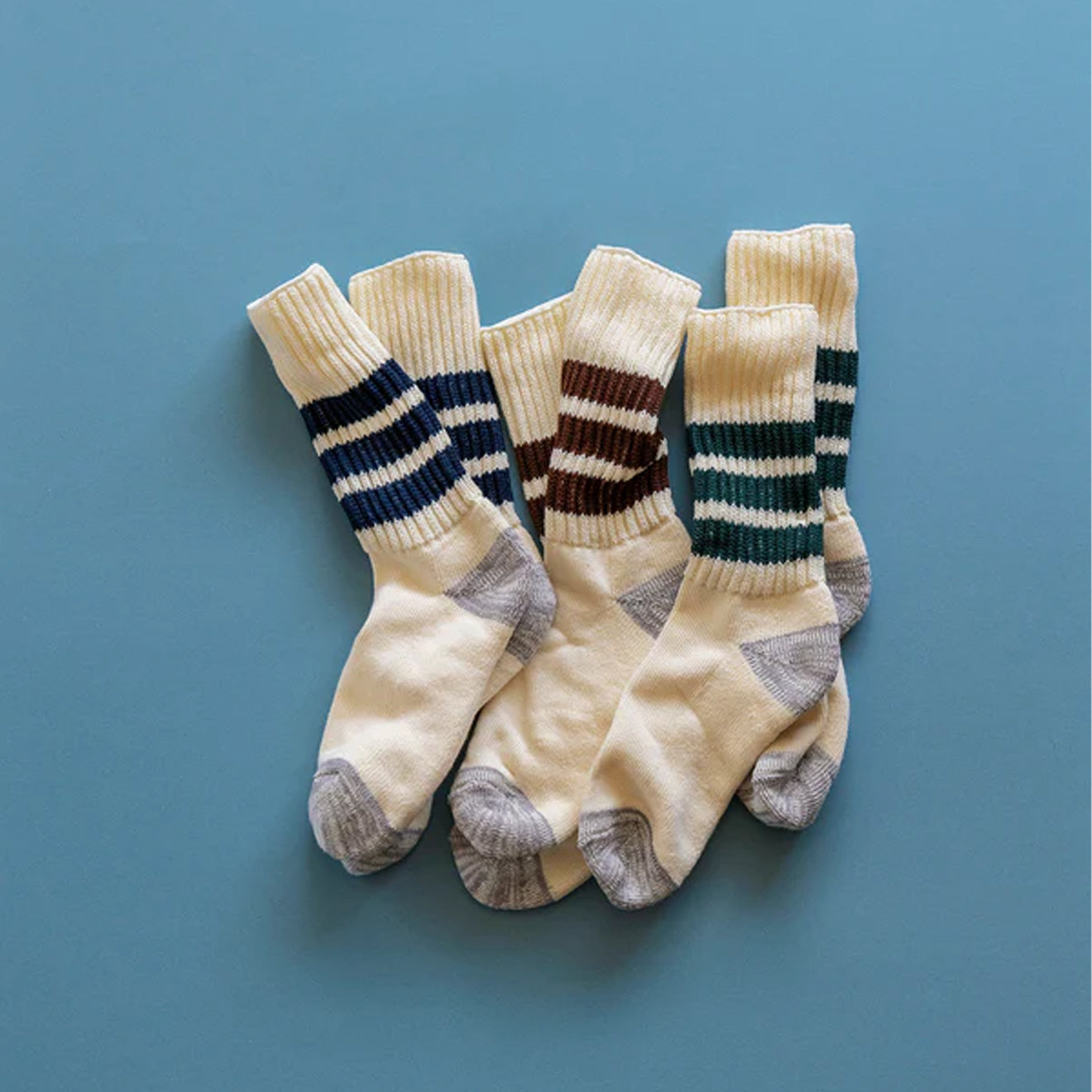 ROTOTO Coarse Ribbed Oldschool Crew Socks Navy - pam pam 